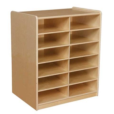Wood Designs Kids, (12) 3" Letter Tray Storage Unit w/Assorted Trays WD-17269