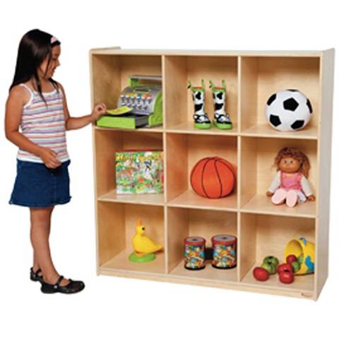 Wood Designs Children 9 Big Cubby Deep Storage cubbies, Natural wood ,  49"H x 48"W x 15"D WD-50900