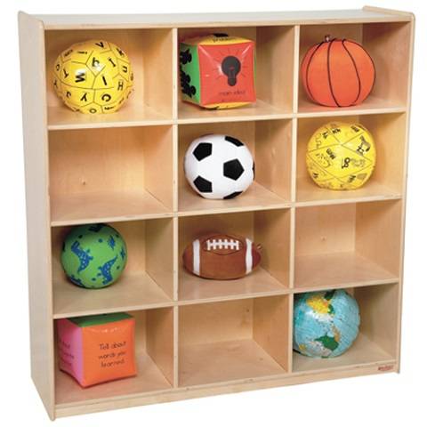Wood Designs Children 12 Big Cubby Deep Storage cubbies, Natural wood ,  49"H x 48"W x 15"D WD-50912