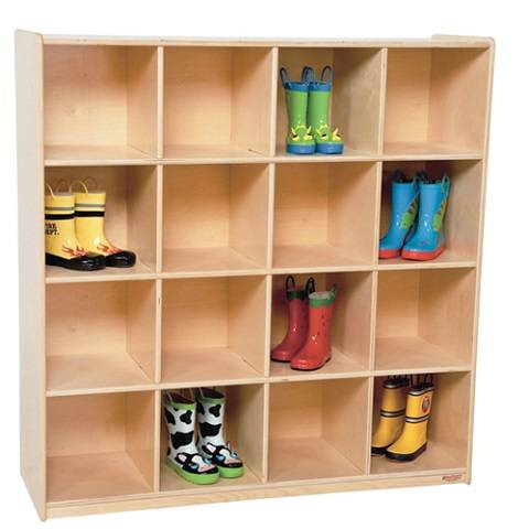 Wood Designs Children 16 Big Cubby Deep Storage cubbies, Natural wood ,  49"H x 48"W x 15"D WD-50916