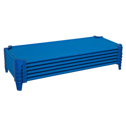 Toddler Cot Set of 6 UNASSEMBLED - 40"L x 23"W x 5"H - BLUE, (Wood Designs WD87840)