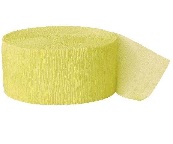 81ft Buttercup Yellow Crepe Paper Streamers