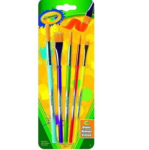 Crayola Paint Brush Set 5 ct Arts and Crafts, Variety of Shapes and Sizes