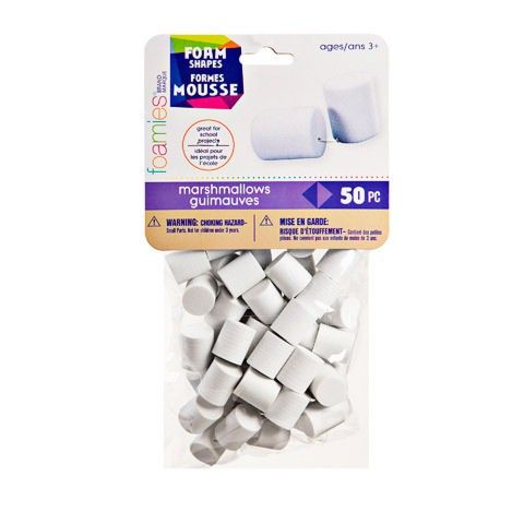 25mm by 30mm Darice 15-Piece Foam Marshmallow Shapes 3 Pack 