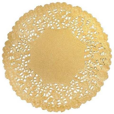 12 Pack Hygloss Products 6 Inch Gold Foil Doilies Round Doilies Made in The USA