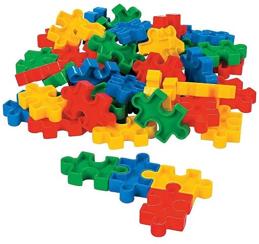 hoe vaak stoeprand verkenner Puzzle-shaped Block Set (50 Pcs) 2 1/4" X 1 3/8". Plastic