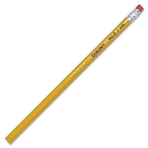 Dixon No 14402 12-Count #2 HB Soft 2 Yellow Pencils Wood-Cased Black Core 