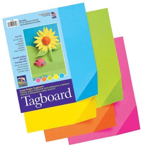Pacon Tagboard Paper, Assorted Super Bright Colors, 9-Inches by 12-Inches,  100-Count, 1709