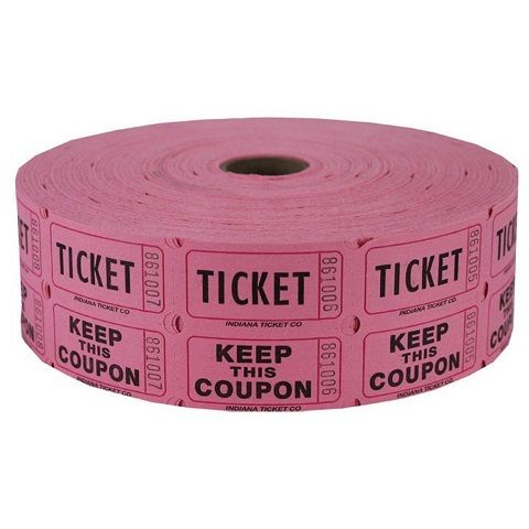 Double Hot Pink Raffle Ticket Roll 2000 Per Roll 
