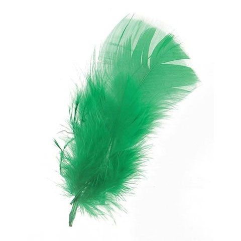 All Purpose Craft Feathers - Green - 14 grams