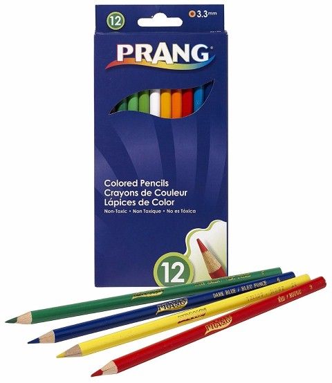 Assorted Colors 24 Count 7 Inch Length 22240 Prang Thick Core Colored Pencils 3.3 Millimeter Cores 