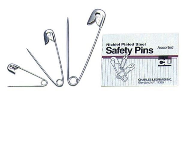 83450 Charles Leonard Safety Pins 50//Chain-Pack Assorted Sizes