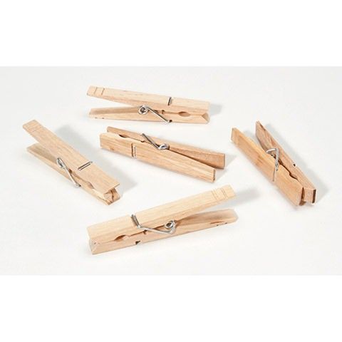 Essentials 36 Count Wood Clothespins with Spring