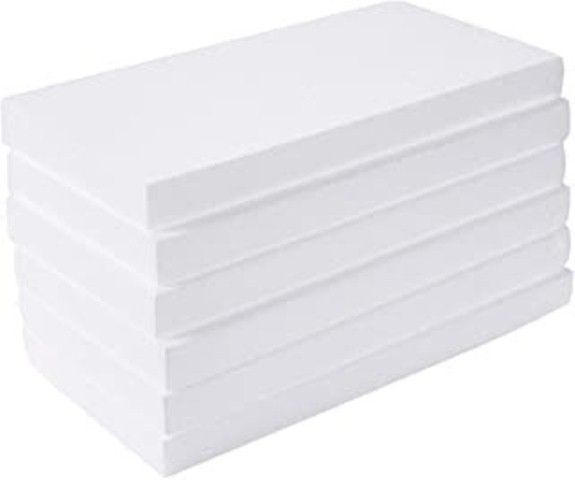 Gramco Styrofoam Sheets Craft Supplies, 1 1/2 x 12 x 36 White, 6-Pack