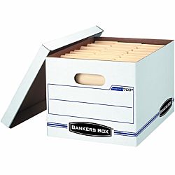 Bankers Box Stor/File Storage Box with Lift-Off Lid, Letter/Legal, 12 x 10 x 15 Inches, White (00703)