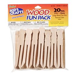 Clothespin - Flat - Natural - 3-3/4 inch Large - 40 pieces (3685-01)