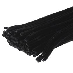 Chenille Stems Pipe Cleaners 12 Inch x 6mm 100-Piece, Black