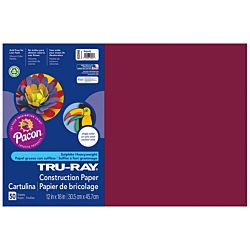 **DISCONTINUED**Tru-Ray Construction Paper, 12-Inches by 18-Inches, 50-Count, Burgundy, 102946