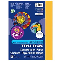 Pacon Tru-Ray Construction Paper, 9-Inches by 12-Inches, 50-Count, Gold, 102997