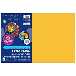 Pacon Tru-Ray Construction Paper, 12-Inches by 18-Inches, 50-Count, Gold, 102998