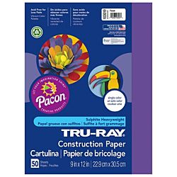 Pacon Tru-Ray Construction Paper, 9-Inches by 12-Inches, 50-Count, Purple, 103019