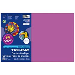 Pacon Tru-Ray Construction Paper, 12-Inches by 18-Inches, 50-Count, Magenta, 103032