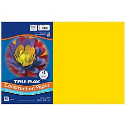 Pacon Tru-Ray® Construction Paper, 12-Inches by 18-Inches, 50-Count, Yellow, 103036