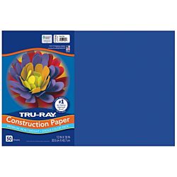 Pacon Tru-Ray® Construction Paper, 12-Inches by 18-Inches, 50-Count, Royal Blue, 103049