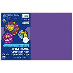 Pacon Tru-Ray Construction Paper, 12-Inches by 18-Inches, 50-Count, Purple, 103051