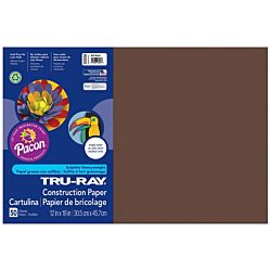 Pacon Tru-Ray Construction Paper, 12-Inches by 18-Inches, 50-Count, Dark Brown, 103056