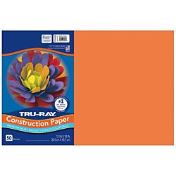 Pacon Tru-Ray® Construction Paper, 12-Inches by 18-Inches, 50-Count, Electric Orange, 103405