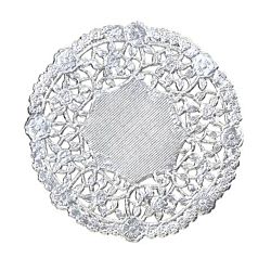 Hygloss 8-Inch Round Silver Doilies, 12-Pack