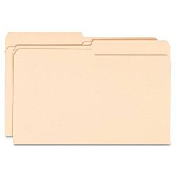  File Folders, 1/2-Cut Tab, Letter Size, Manila, 100 Per Box 