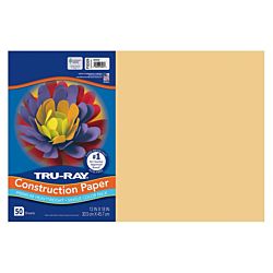 Pacon Tru-Ray® Construction Paper, 12-Inches by 18-Inches, 50-Count, Almond 103074