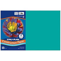 Pacon Tru-Ray® Construction Paper, 12-Inches by 18-Inches, 50-Count, Turquoise 103039