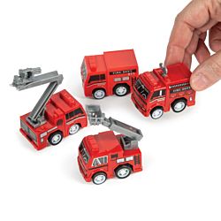 Fire Truck Pull-Back Toys - 12 Per Pack