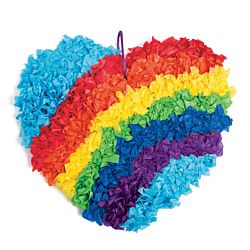Rainbow Heart Tissue Paper Craft Kit - 12 Project Pack