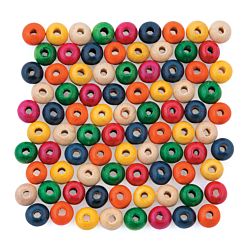 Bright Color Wooden Beads - 7mm, 300/PKG