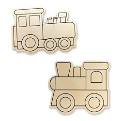 Color Your Own Wood Trains - Pack of 24