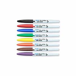 EXPO Vis-A-Vis Wet-Erase Overhead Transparency Markers, Fine Point, Assorted Colors, 8-Count, 16078