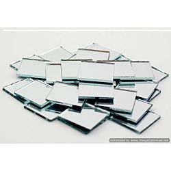 1 inch Small Glass Square Craft Mirrors Bulk 25 Pieces Mosaic Tiles