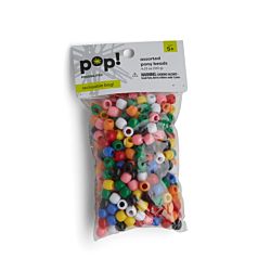 Large Hole Pony Beads - 8 x 10 mm. Opaque Multi -Approx. 320/pkg
