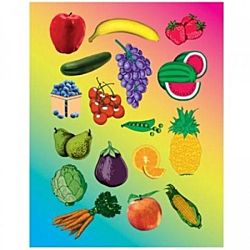 Hygloss Fruits & Vegetables Stickers 3 Sheets (1829)