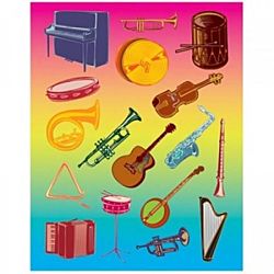 Hygloss Musical Instruments Stickers 3 Sheets (1831)