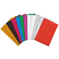 Self-Adhesive Glitter Foam Sheets - Basic Colors  - 6 x 9 in - 12 Sheets