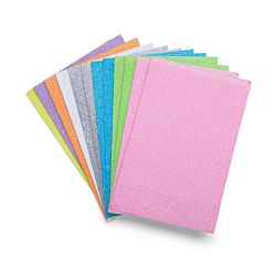 Self-Adhesive Glitter Foam Sheets - Pastel Colors - 6 x 9 in - 12 Sheets