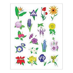 Hygloss Pretty Flowers Stickers 3 Sheets (1842)