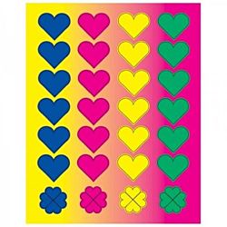 Hygloss Heart Shapes Stickers 3 Sheets (1860)