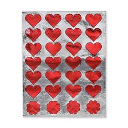 Hygloss Foil Red Hearts Stickers 2 Sheets (1863)
