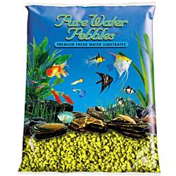 Yellow Aquarium Natural Gravel,  Acrylic Coating - 5 LBS Bag